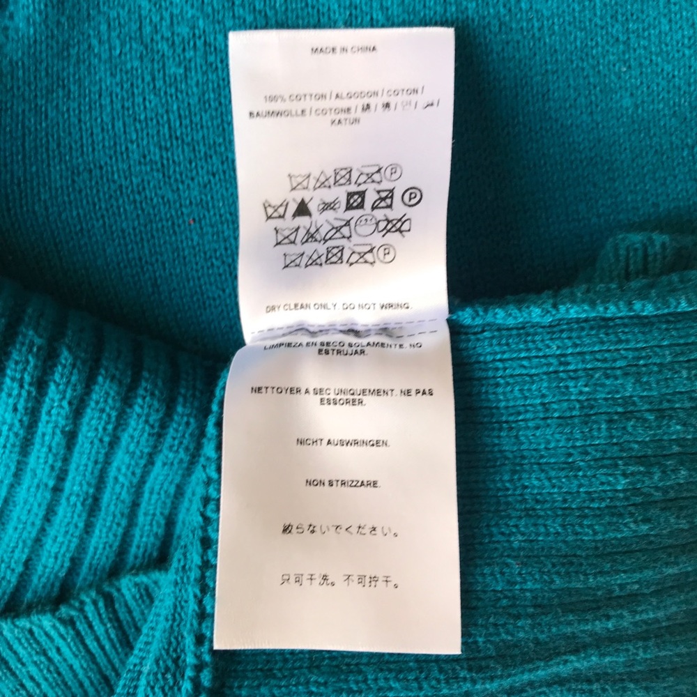 Guess Turquoise Long Sleeve Sweater Size M - Picture 7 of 13